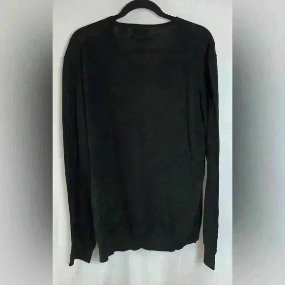 NWT! CALVIN KLEIN Sweater 100% Extra Fine MERINO WOOL BLACK V Neck (XXL) - Picture 2 of 7